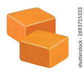 caramel milk toffee vector illustration