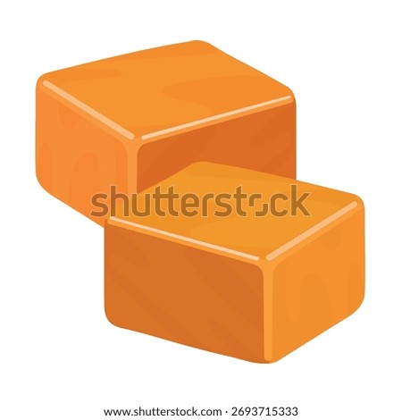caramel milk toffee vector illustration
