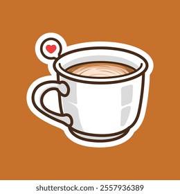 Caramel Mocha Coffee Illustration for Sticker and Background. Food and Beverages Illustration Concept.