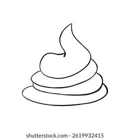 Caramelo, pasta espremida para fora de uma linha de tubo, ilustração desenhada à mão
