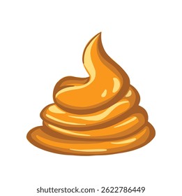 Caramelo, pasta espremida para fora de um tubo, ilustração desenhada à mão
