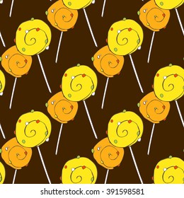 caramel pattern on dark background, vector illustration