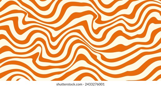 Caramel pattern. Psychedelic background with toffee texture. Striped wave banner