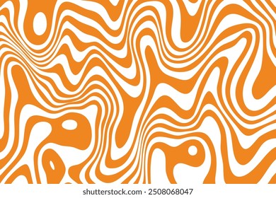 Caramel pattern. Wavy abstract striped background. Vector illustration texture of flowing toffee or peanut butter.