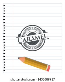 Caramel pencil effect. Vector Illustration. Detailed.