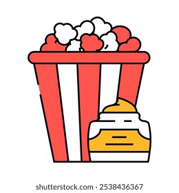 caramelo popcorn food line icon vetor. caramelo popcorn food sign. ilustração símbolo isolado