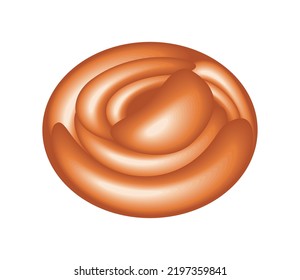 caramel realistic flat isolated icon