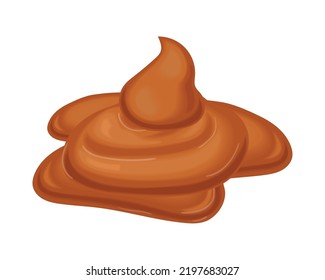 caramel realistic flat isolated icon
