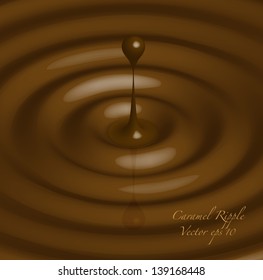 Caramel Ripple with drop shadow vector eps10