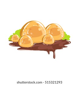 Caramel Rocks With Chocolate Mud Fantasy Candy  Sweet Landscape Element