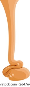 Ilustração de gotejamento de molho de caramelo isolado no fundo branco