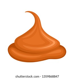 Caramel sauce on white background. Vector illustration.