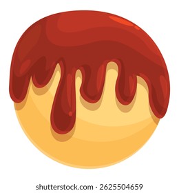 Molho de caramelo é mostrado pingando sobre um pão macio, criando um doce deleite