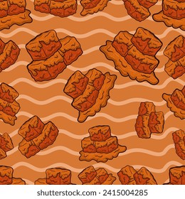 Caramel Seamless Pattern in Cartoon Style. Perfect For Background, Backdrop, Wallpaper and Cover Packaging. Vector Illustration.