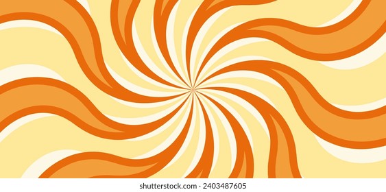 Caramel swirl background. Candy circular pattern. Chocolate rays.