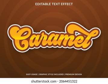 caramel text effect template with abstract and bold style use for business logo and brand