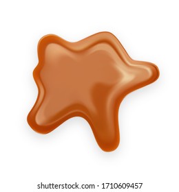 Caramel Toffee Delicious Creamy Splash Vector. Confectionery Toffee Dripped Liquid Dessert, Flow Melted Smooth Natural Sauce. Culinary Tasty Home Made Syrup Mockup Realistic 3d Illustration