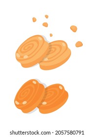 Caramel. Toffee. Lollipops. Isolated vector colorful element on a white background.