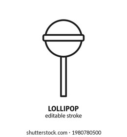 Caramel vector icon. Line sign of sweets. Editable stroke.
