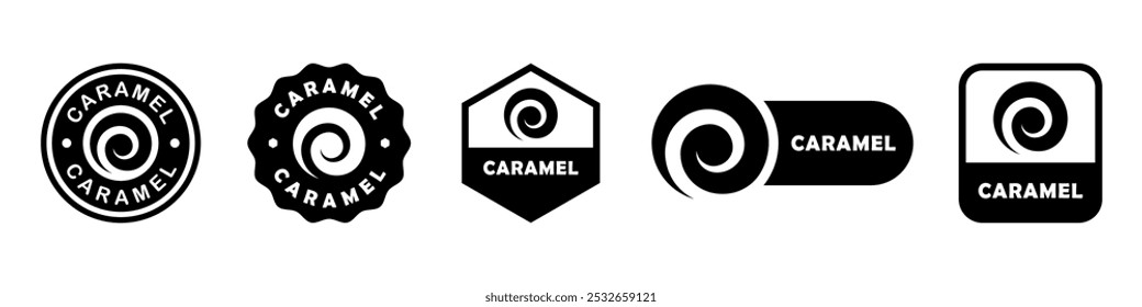 Caramelo: signos de Vector para el etiquetado de dulces o productos dulces.