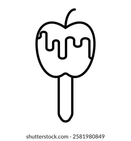 Caramelized apple icon Black and white logo