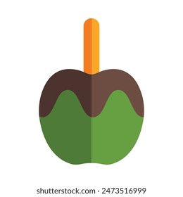 Caramelized Apple Vector Flat Icon Design