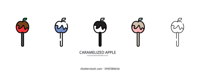 Icono de tipo vectorial de Apple caramelizado