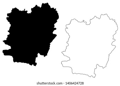 Caras-Severin County (Administrative divisions of Romania, Vest development region) map vector illustration, scribble sketch Caras-Severin map