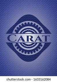Carat emblem with jean texture. Vector Illustration. Detailed.