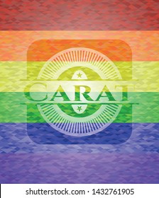 Carat lgbt colors emblem. Vector Illustration. Mosaic.