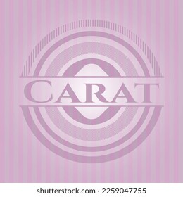 Carat retro style pink emblem. Conceptual design.