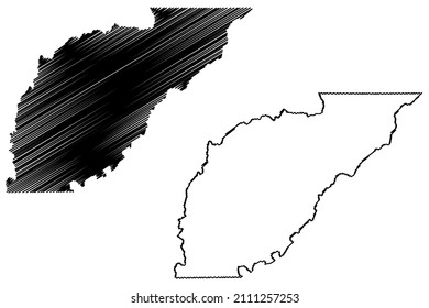 Carauari municipality (Amazonas state, Municipalities of Brazil, Federative Republic of Brazil) map vector illustration, scribble sketch Carauari map