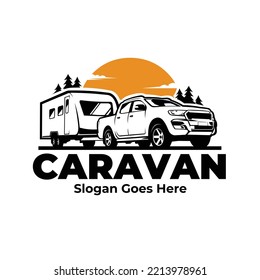 Caravan adventure logo illustration vector isolated