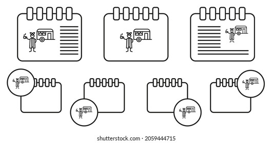 Karawane, Abenteuer-Vektorsymbol in Kalender-Set-Illustration für i und ux, Website oder mobile Anwendung