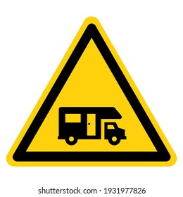 Caravan Area Symbol Sign, Vektorgrafik, einzeln auf weißem Hintergrund Label. EPS10
