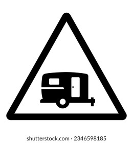 Caravan Area Symbol Sign, Vector Illustration, Isolate On White Background Label. EPS10