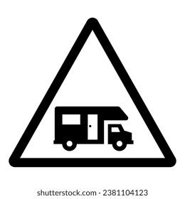 Caravan Area Symbol Sign ,Vector Illustration, Isolate On White Background Label. EPS10