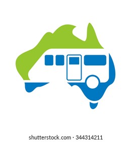 caravan and australia logo vector.
