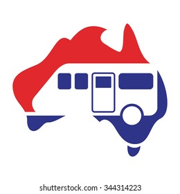 caravan and australia logo vector.