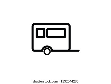 Caravan black vector illustration car vehicle tourism camping