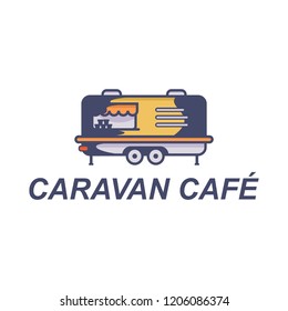 caravan cafe logo design 4