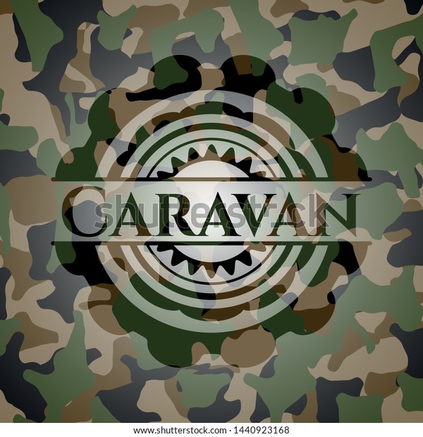 Caravan camo
emblem. Vector Illustration.
Detailed.