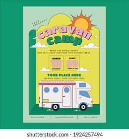 Caravan Camp Flyer Poster Template
