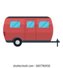 Caravan camp trailer icon. Cartoon of caravan camp trailer vector icon for web design isolated on white background