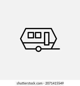 Caravana, concepto de diseño de icono de línea de cámara 