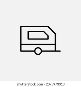 Caravan, camper line icon, vector, illustration, logo template. Suitable for many purposes.