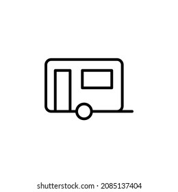 Caravan, Camper, Travel Line Icon, Vector, Illustration, Logo Template. Suitable For Many Purposes.