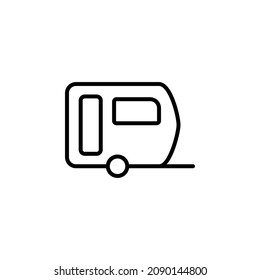 Caravan, Camper, Travel Line Icon, Vector, Illustration, Logo Template. Suitable For Many Purposes.