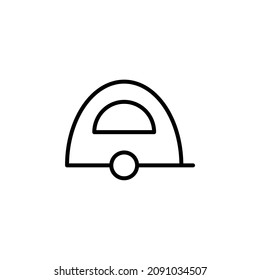 Caravan, Camper, Travel Line Icon, Vector, Illustration, Logo Template. Suitable For Many Purposes.