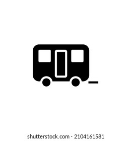 Caravana, Camper, Icono Sólido de Viaje, Vector, Ilustración, Plantilla De Logotipo. Idóneo Para Muchos Fines.